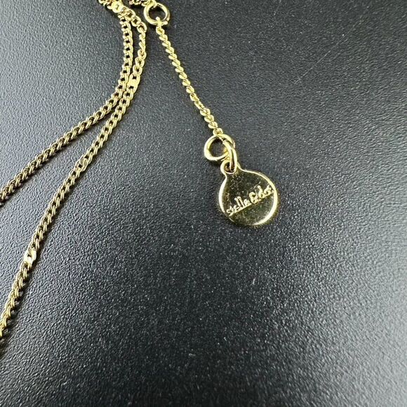 Stella & Dot ~ delicate double pearl pendant necklace in gold tone - Picture 5 of 6